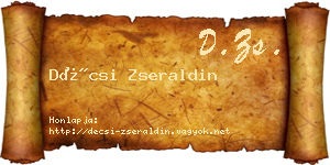 Décsi Zseraldin névjegykártya